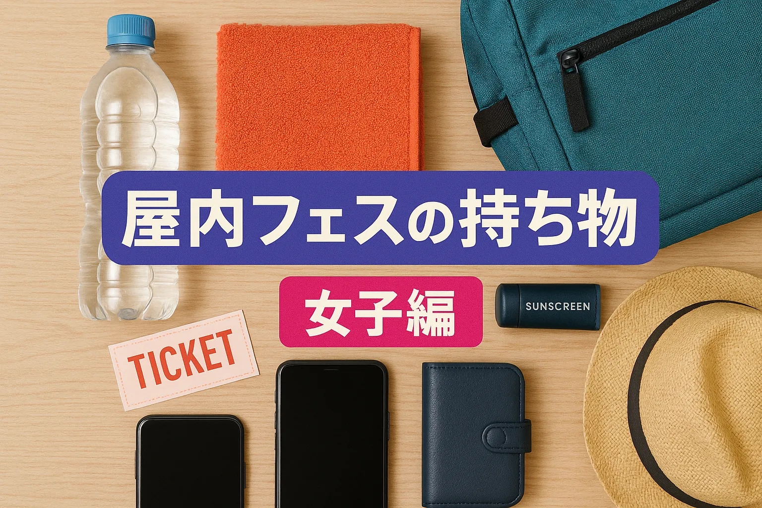 屋内フェスの女子向け持ち物をガチ勢が解説！快適に楽しむ必需品リスト